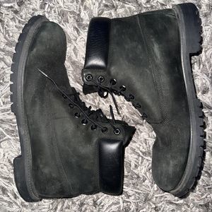 Timberland Black Construction Boot Size 15 Double Soul Authentic Suede Butter